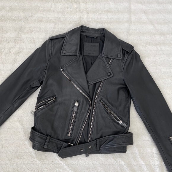 Allsaints Leather Biker Jacket - Picture 3 of 11